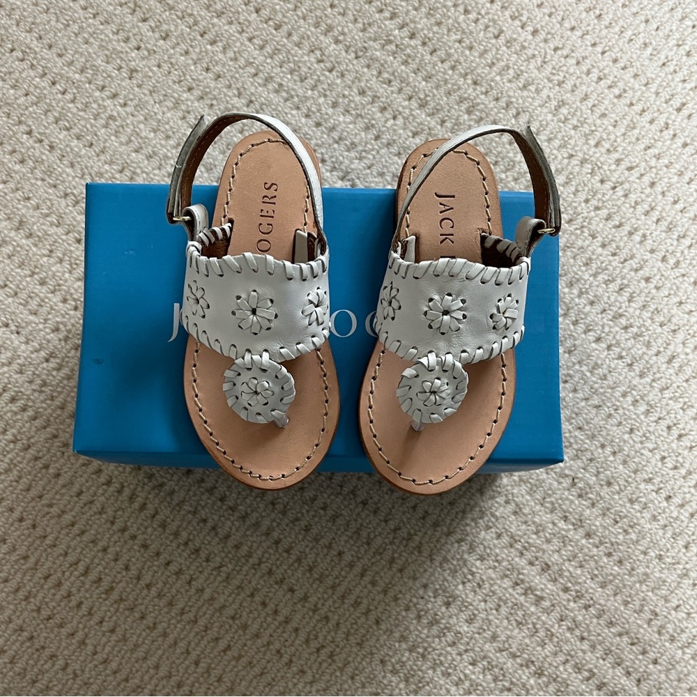 Jack Rogers Cream Floral Kids Sandals